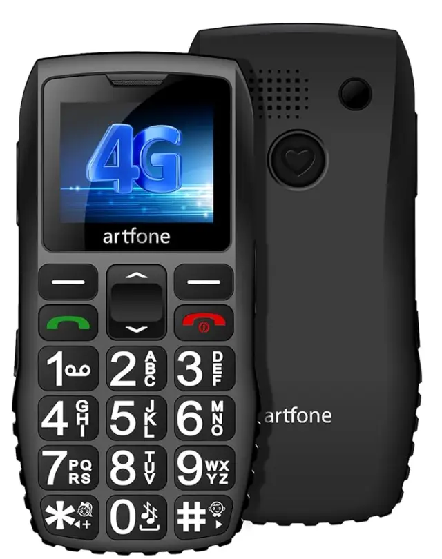 Artfone C1+ 4G Seniorentelefon – Großtasten, Sprachansage, Ladeschale